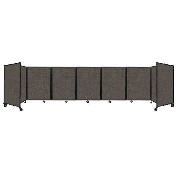 Room Divider 360 Folding Portable Partition 19'6" x 4' Mocha Fabric
